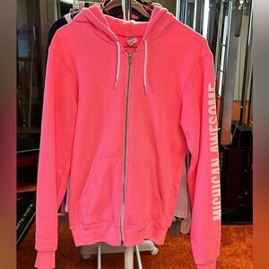 NWOT Pink Zip-Up Michigan Hoodie - Small